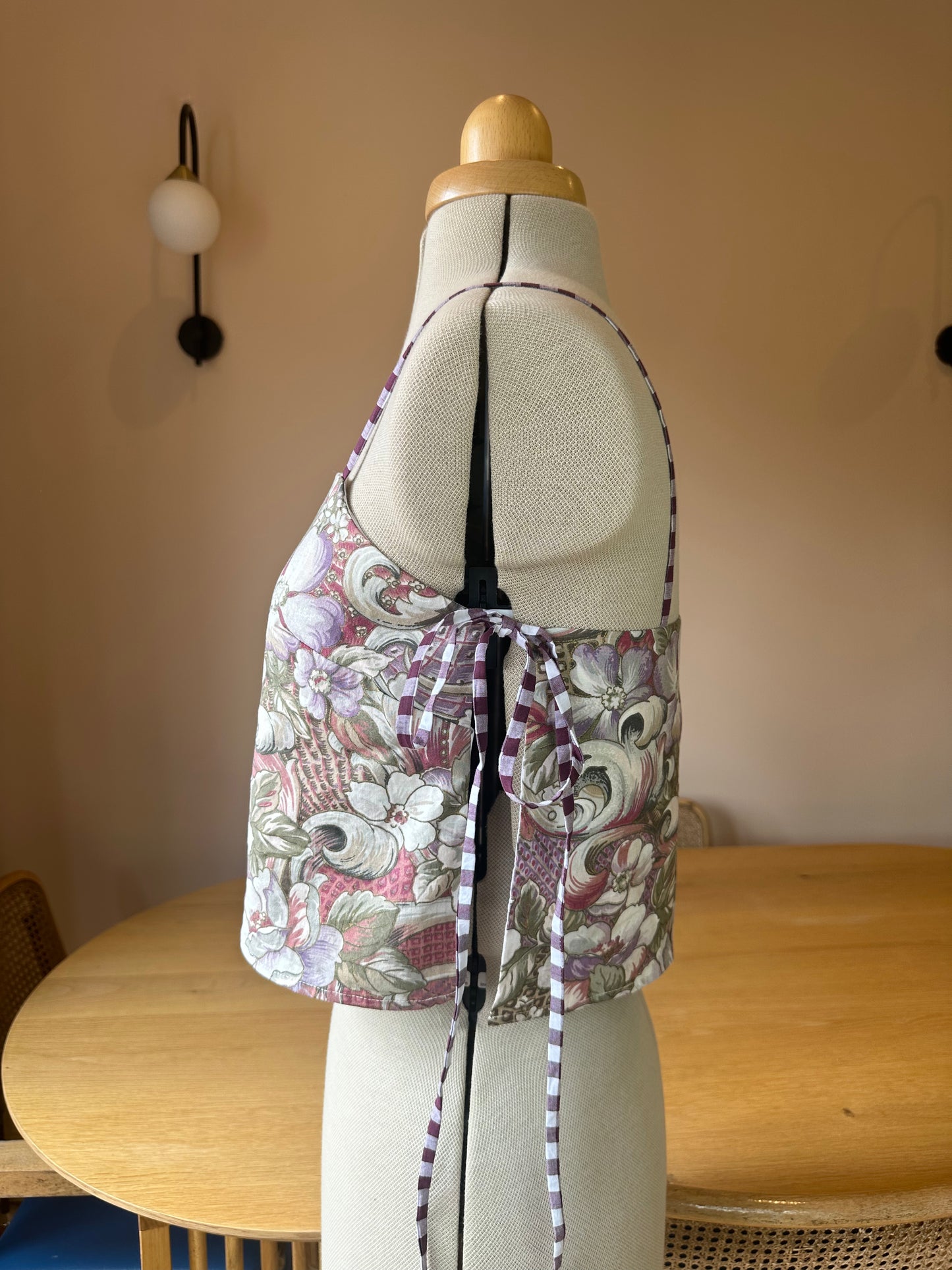 SAMPLE SALE 50% off - Purple Folk Print May Tie Side Cami Size 2 (UK 10-12)