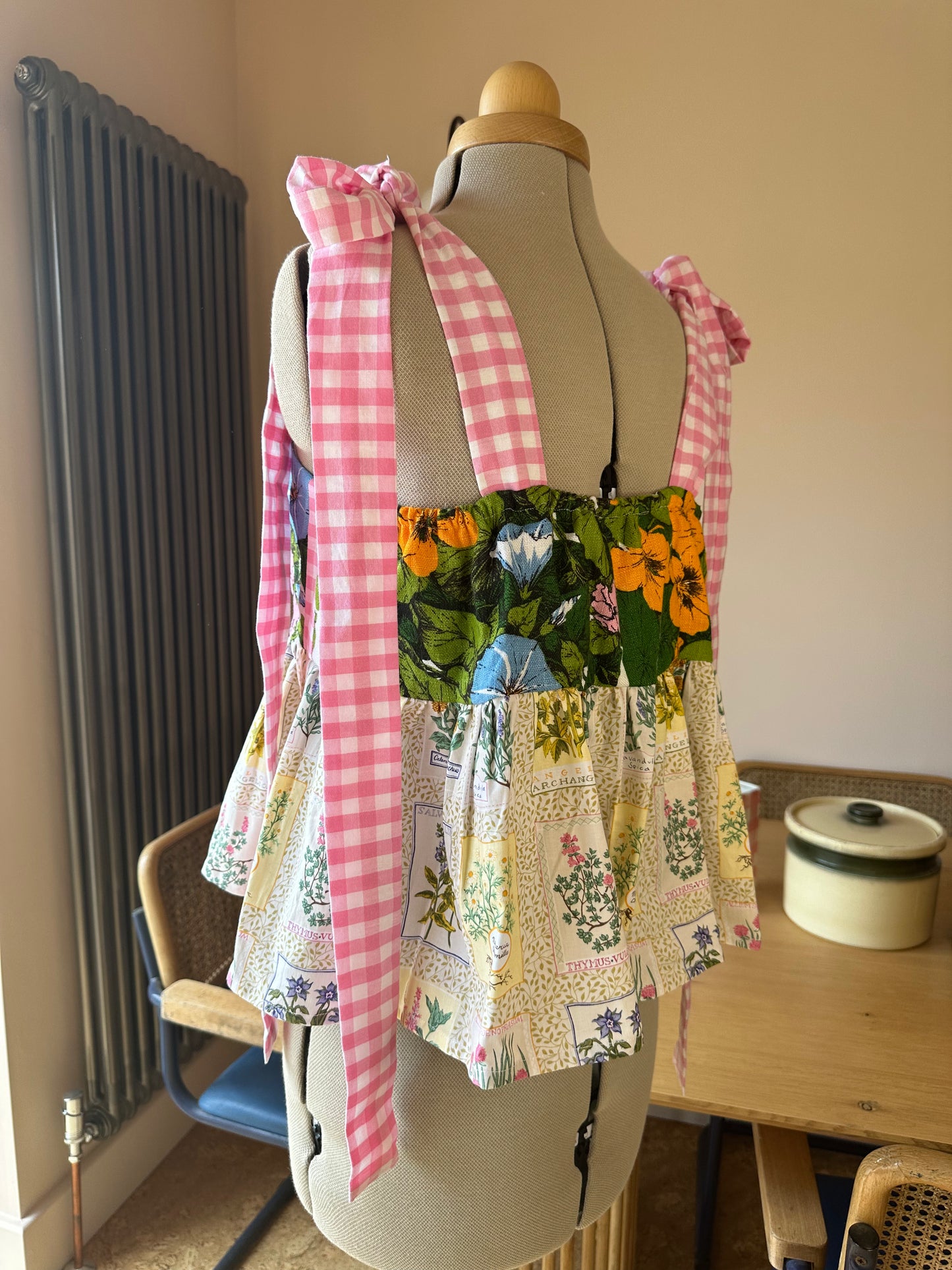 Etta Pink Floral Tie Strap Top 10-12