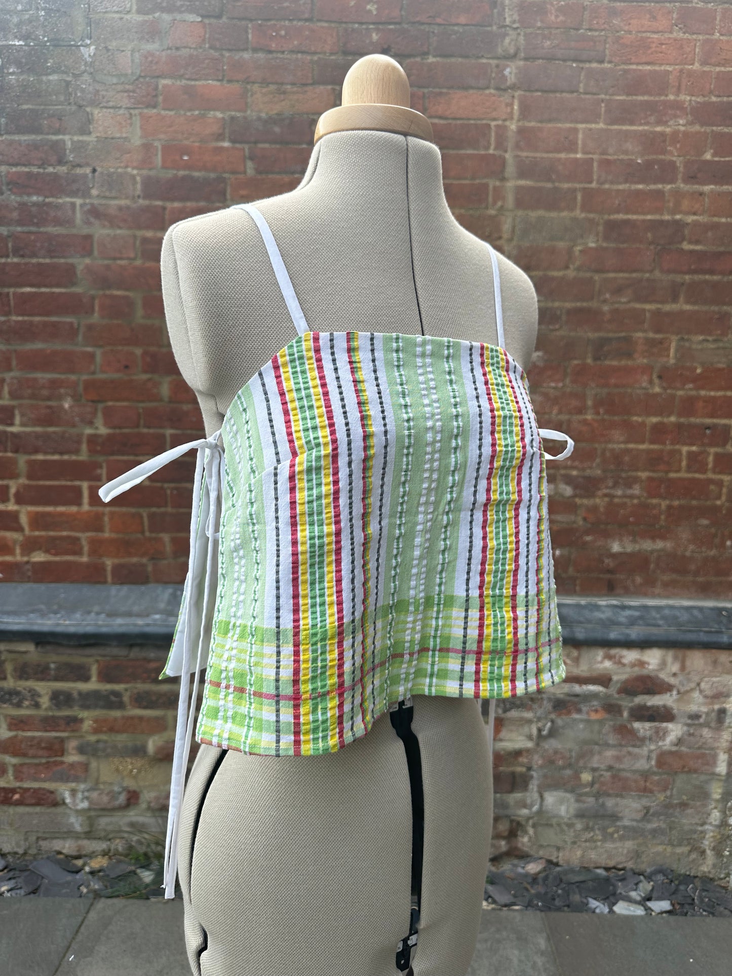 Green Seersucker May Tie Side Cami Size 6-8
