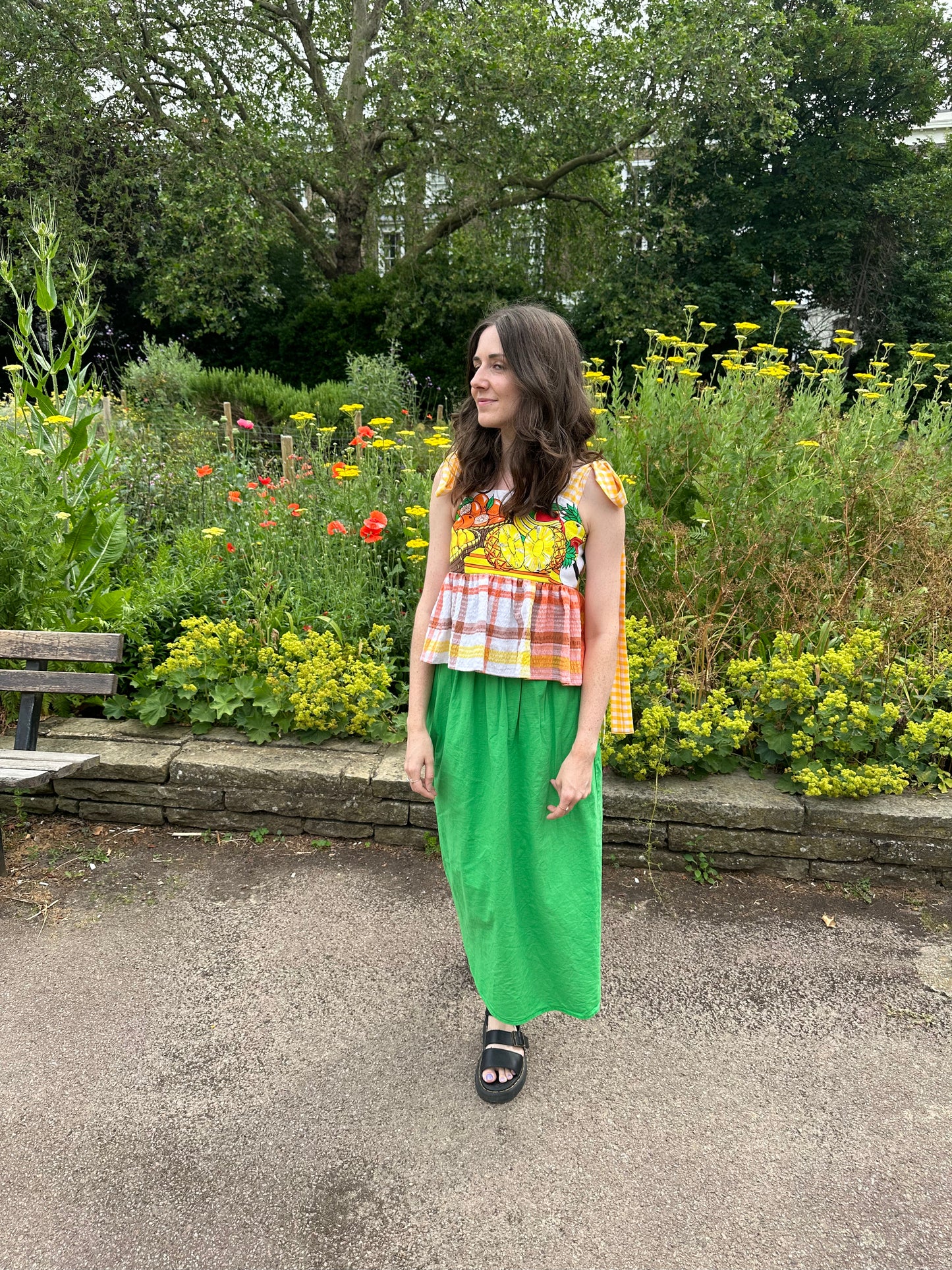 Etta Yellow Fruit Tie Strap Top 6-8
