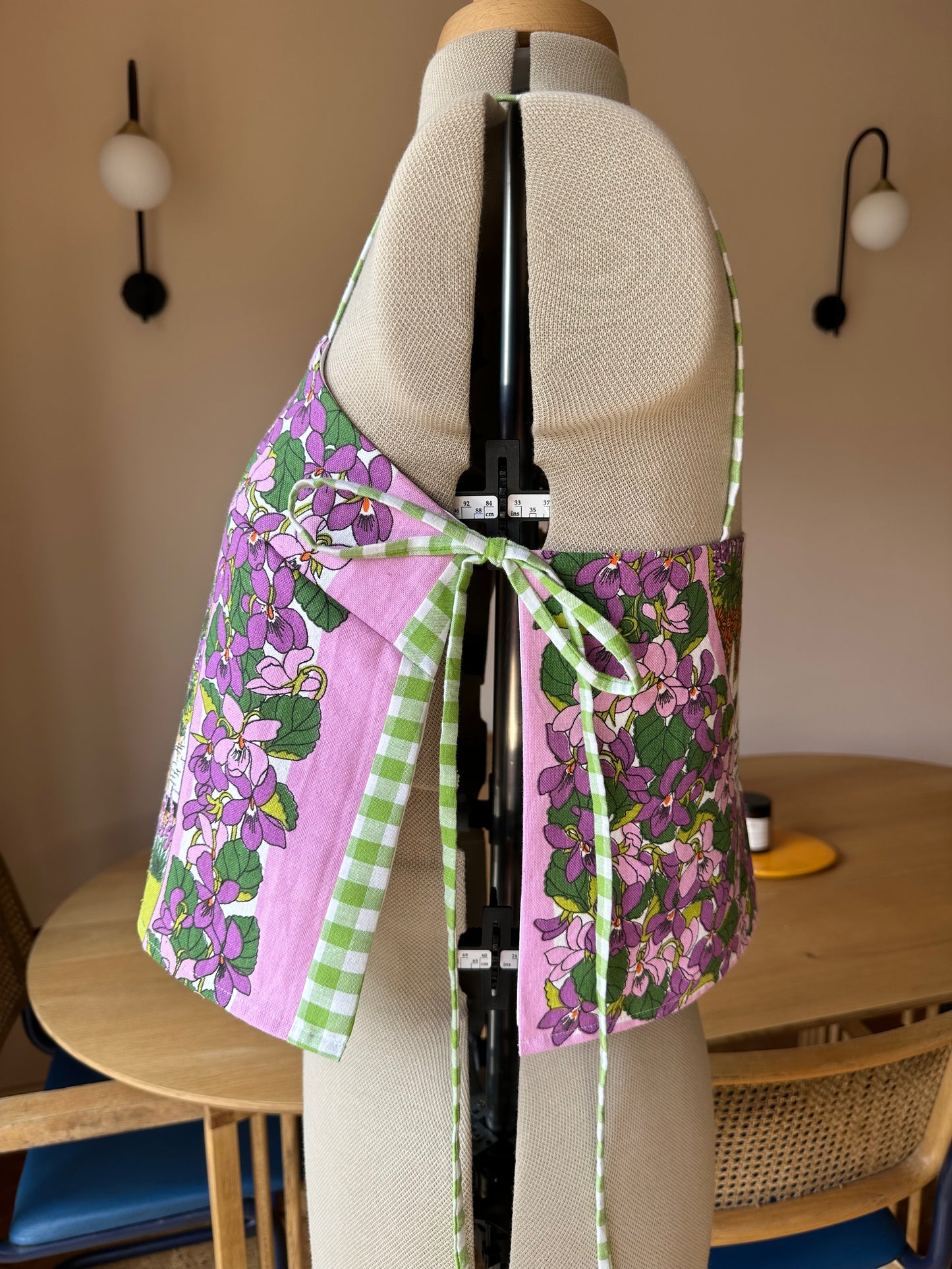 MADE TO ORDER - GREEN Popular Dogs Tea Towel May Tie-Side Cami