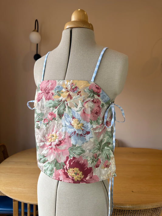 SAMPLE SALE 50% off - Vintage Floral Tie Side Cami Size 1 (UK 6-8)