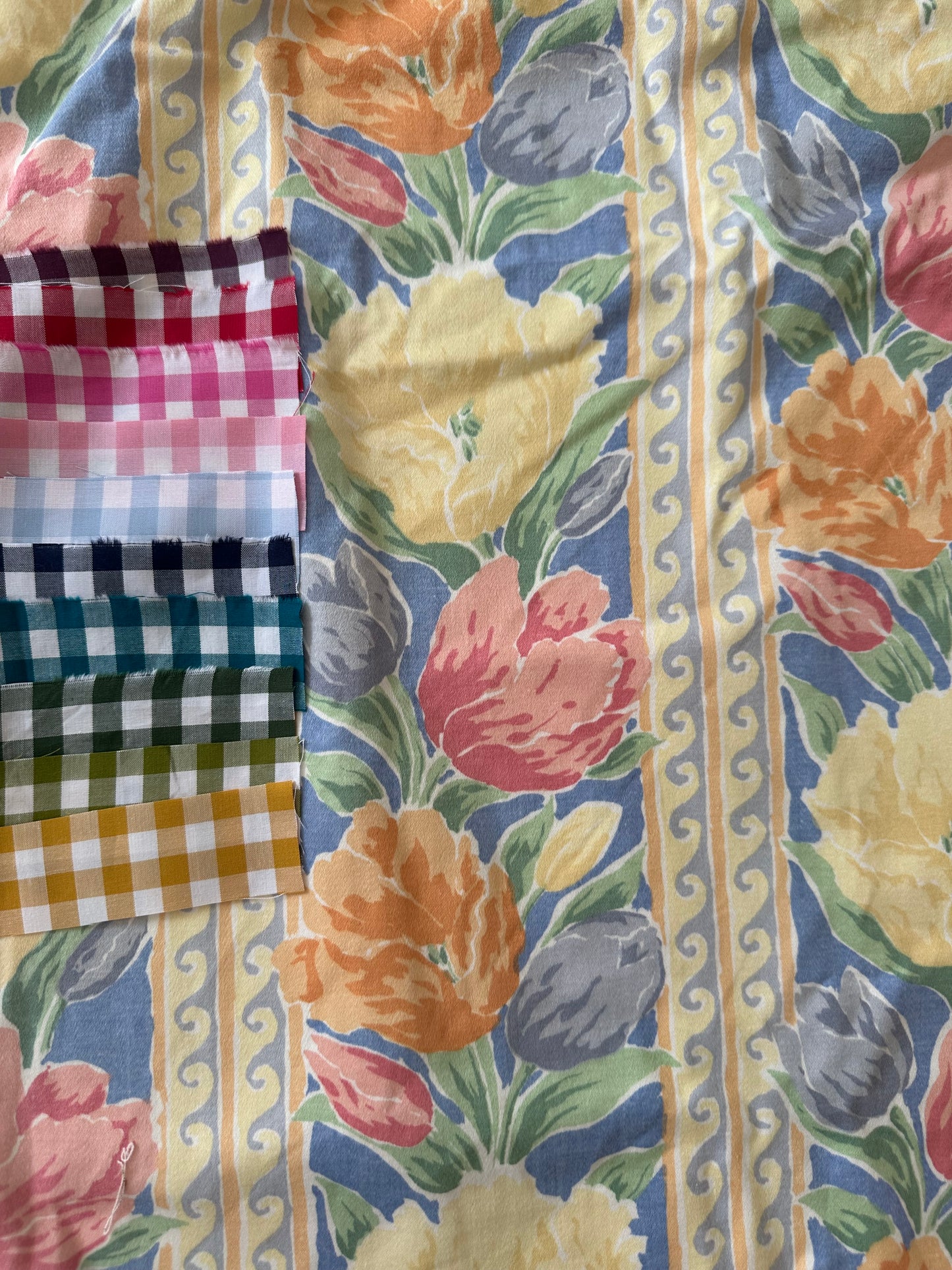 Tie Side Cami | Vintage Blue Floral Curtain