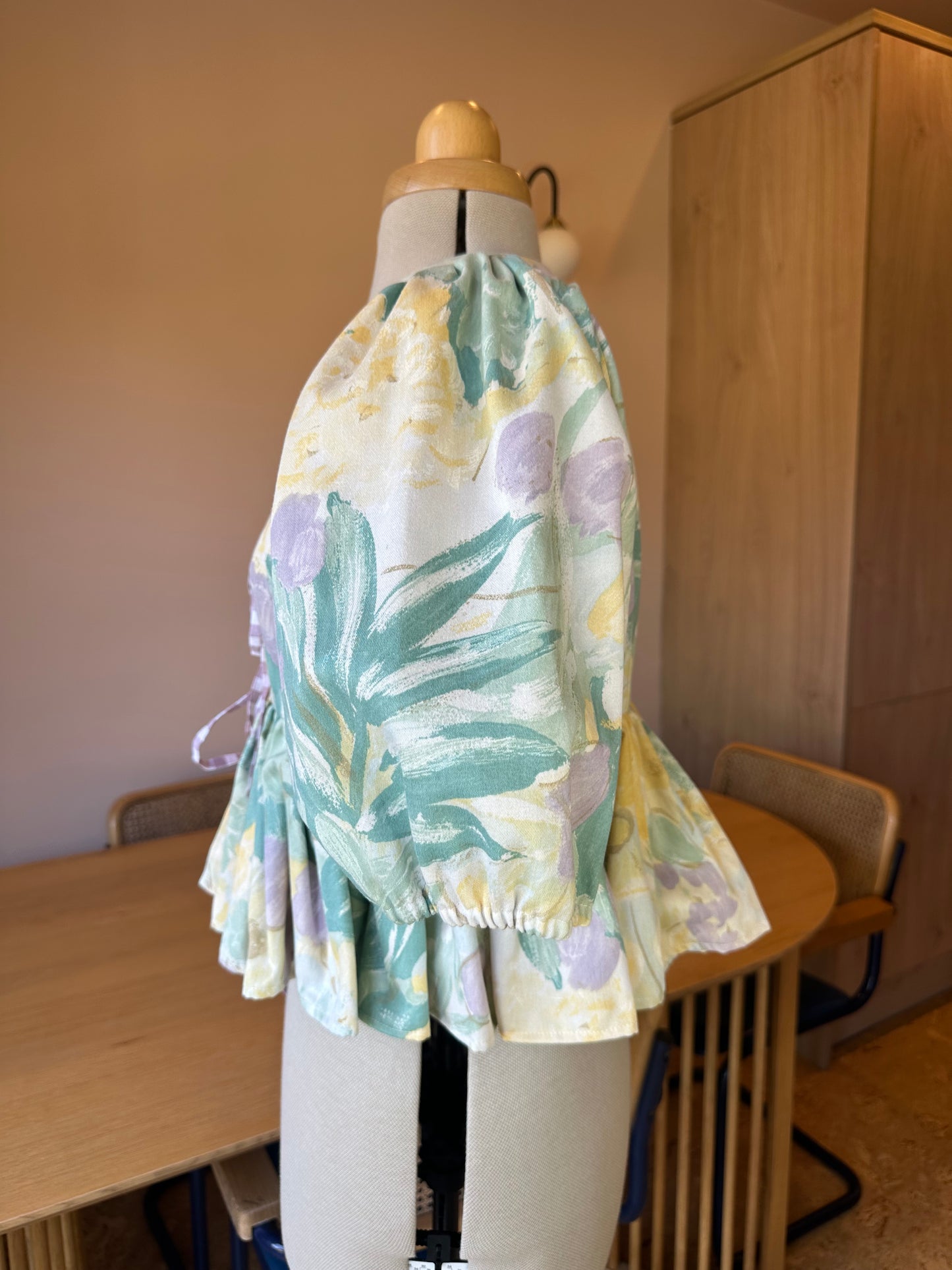 SAMPLE SALE 50% Off - Abstract Floral Tie Front Top Size 2 (UK 10-12)