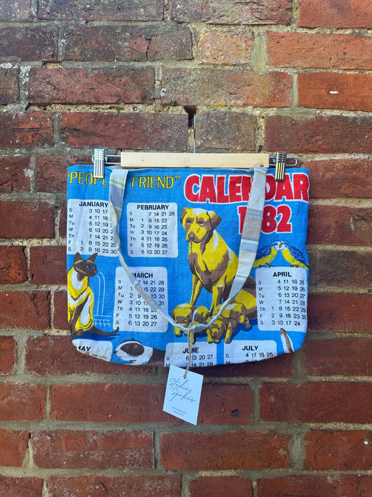 Calendar 1982/Stripe Large Reversible Tote Bag