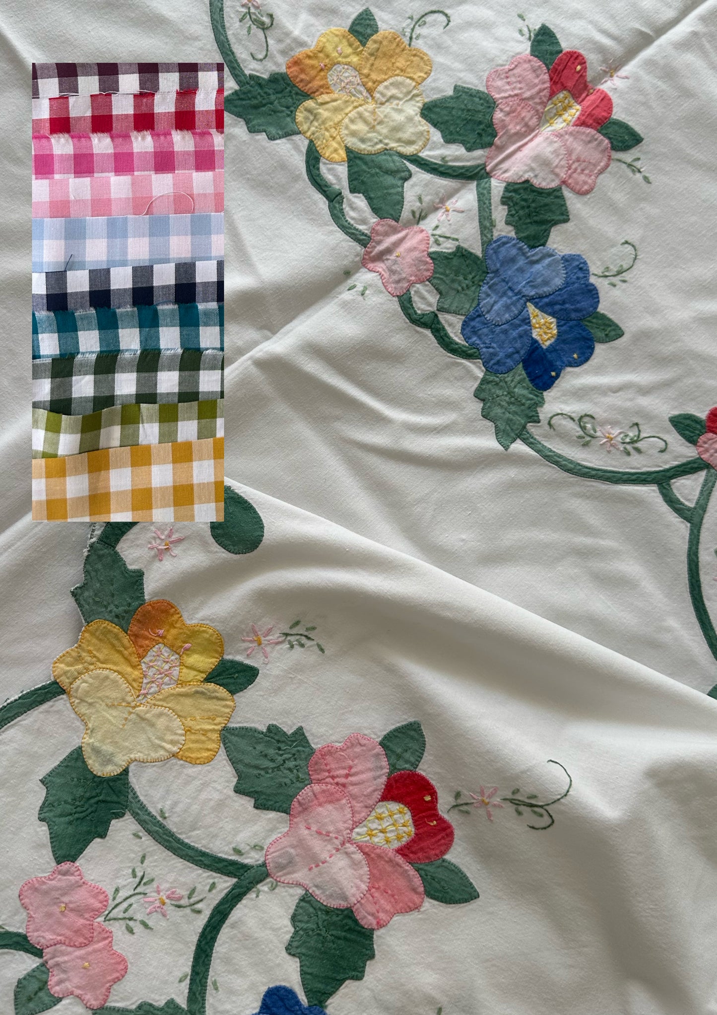 Tie Front Blouse | Vintage Multi Floral Tablecloth