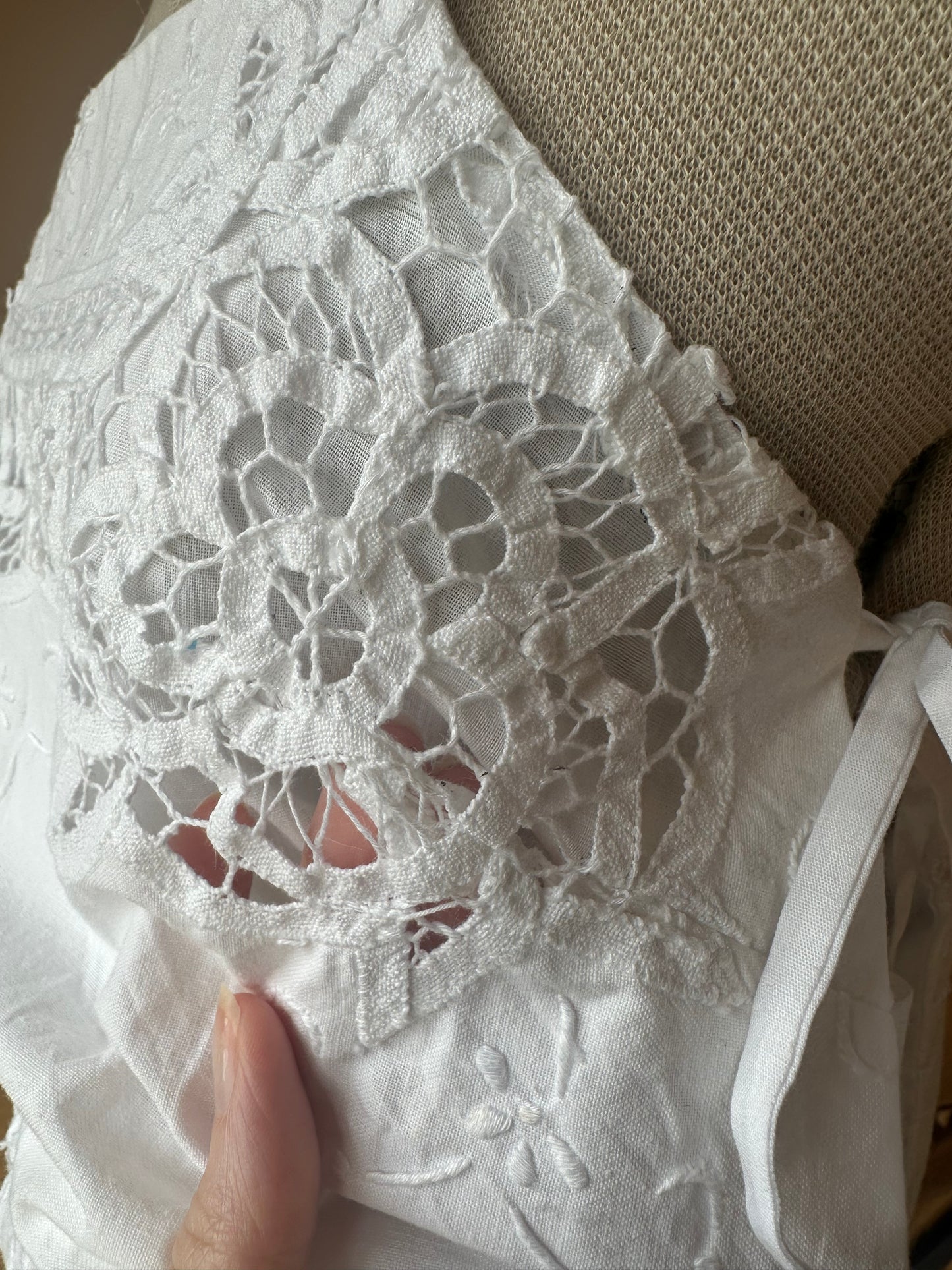 SAMPLE SALE 60% Off - White Lace May Tie Side Cami Size 1 (UK 6-8)