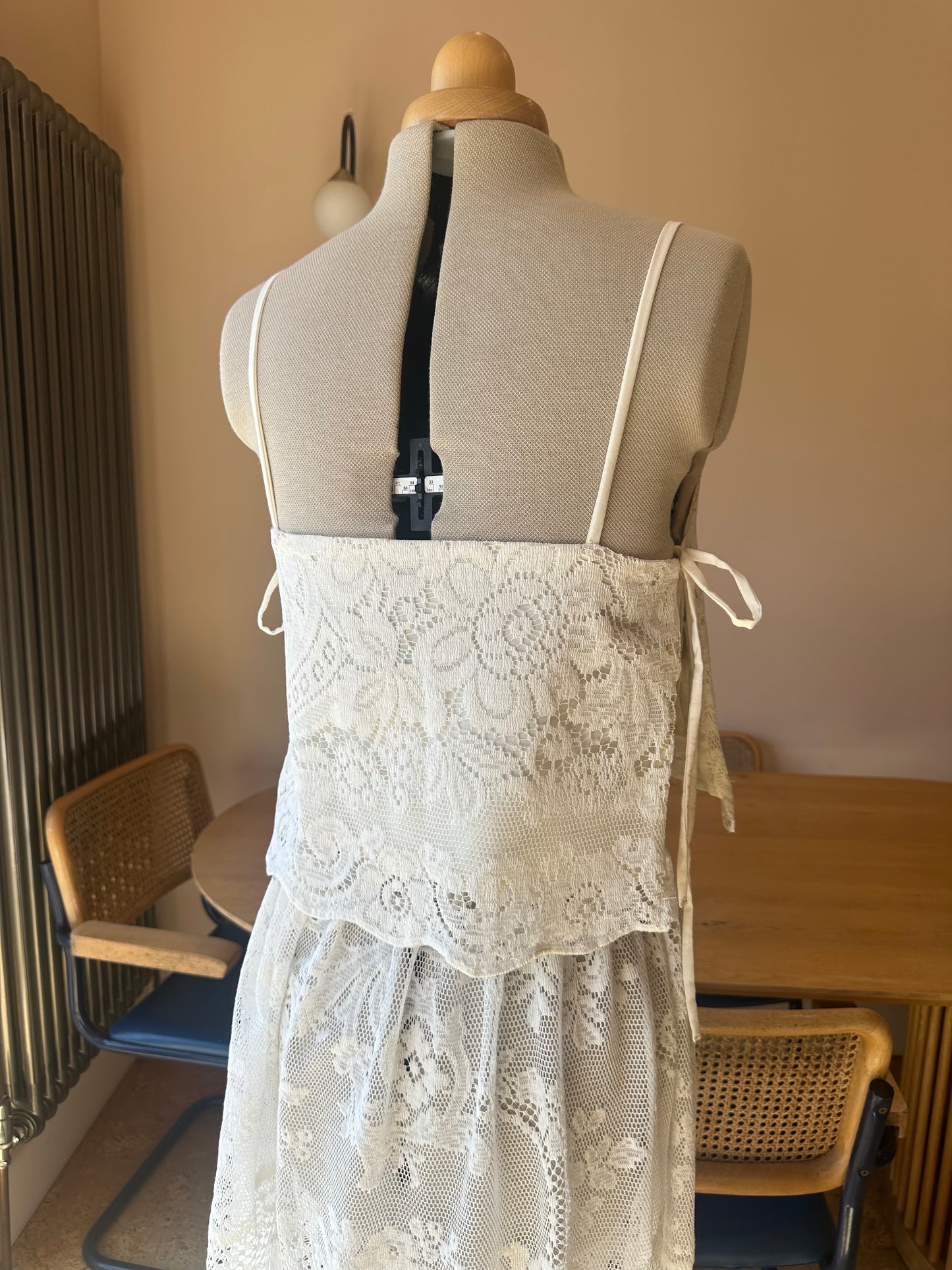Lace May Tie Side Cami Size 2 (UK 10-12) CO-ORD WITH 10-12 LACE SKIRT