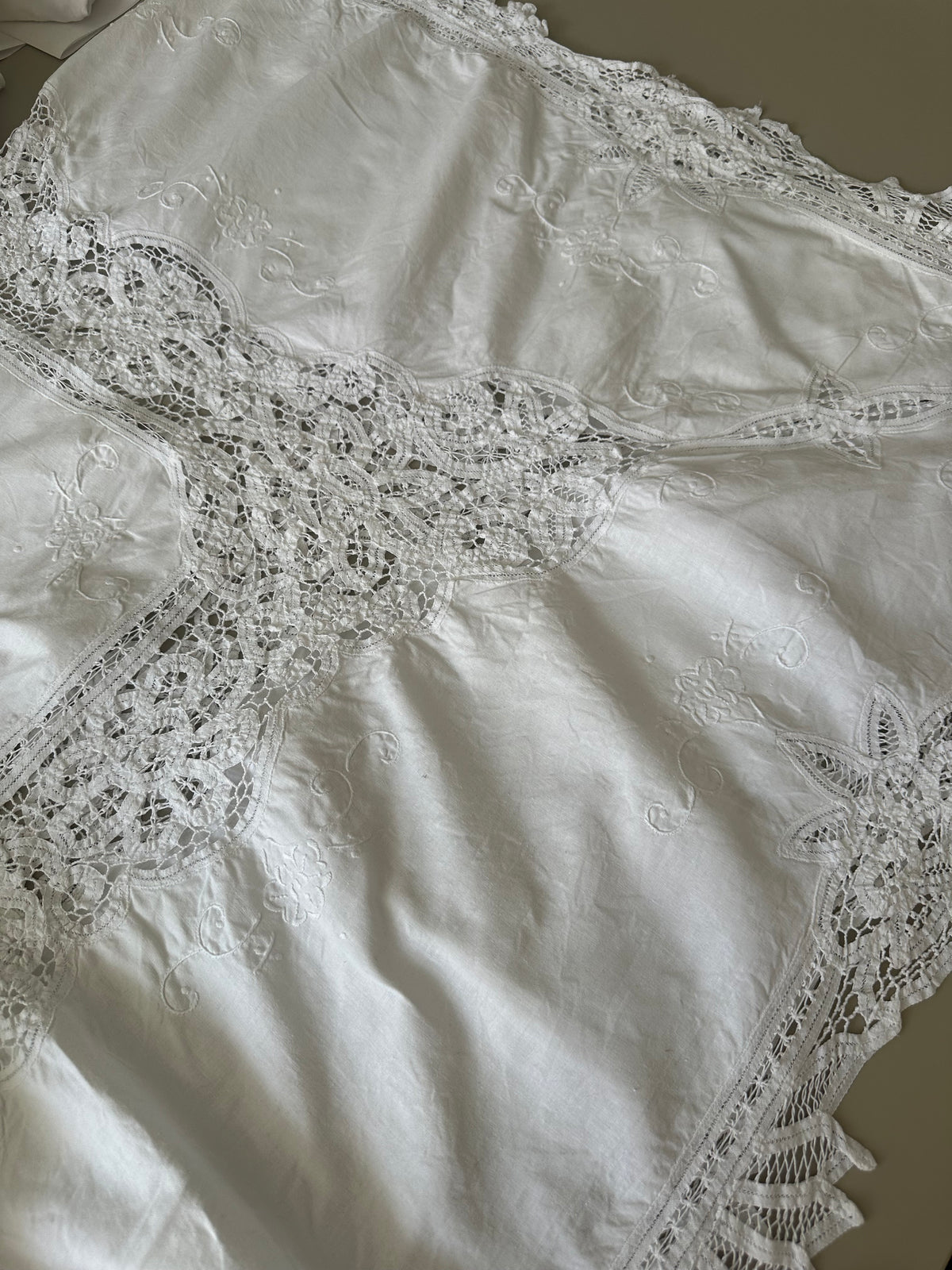 Tie Front Blouse | Vintage White Lace Tablecloth