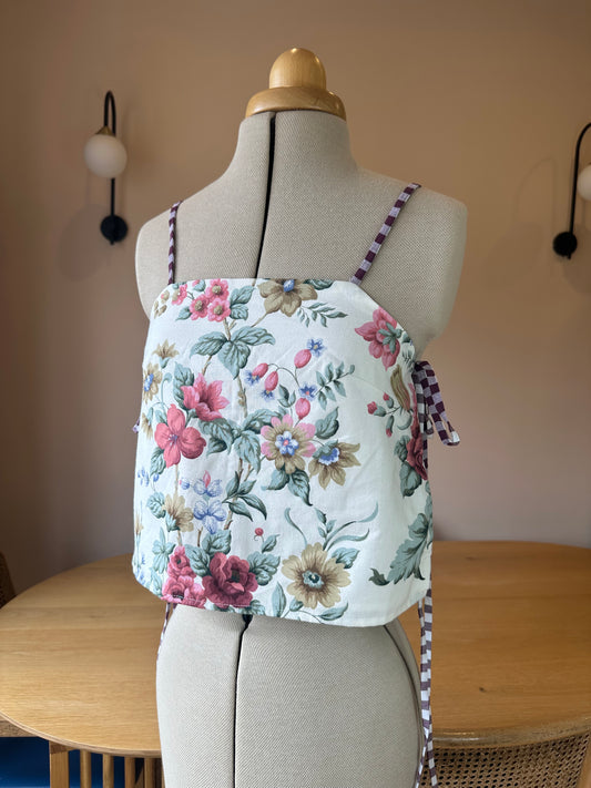 SAMPLE SALE 50% off - Vintage Floral Tie Side Cami Size 1 (UK 6-8)