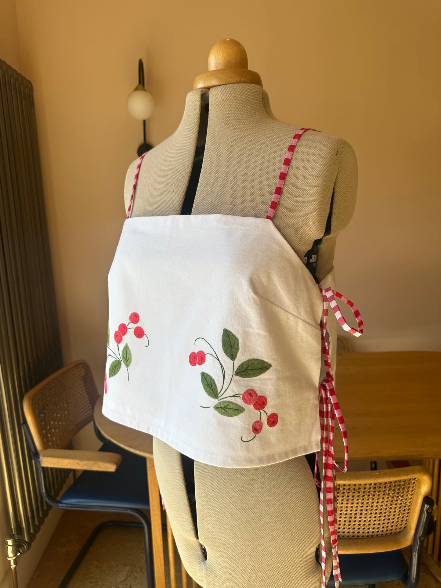Red Embroidered Berries May Tie Side Cami Size 3 (UK 14-16)