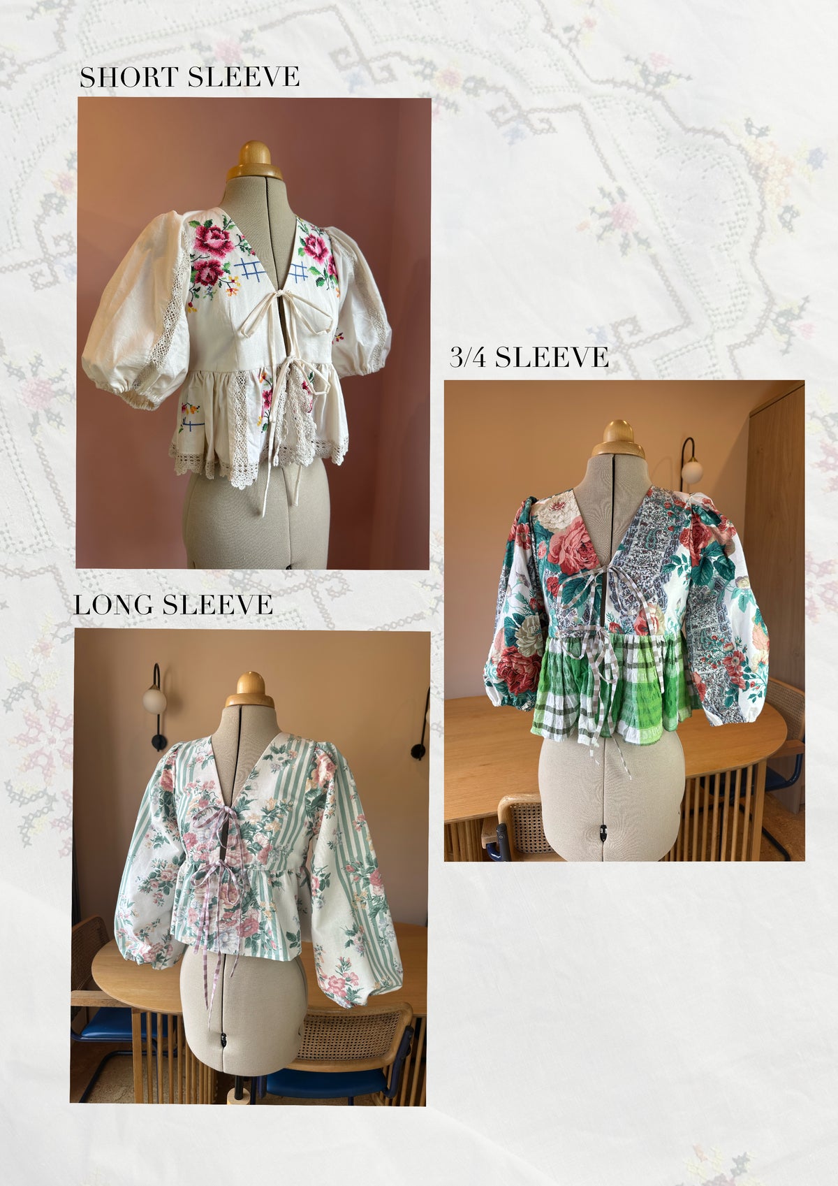 Tie Front Blouse | Vintage White Lace Tablecloth
