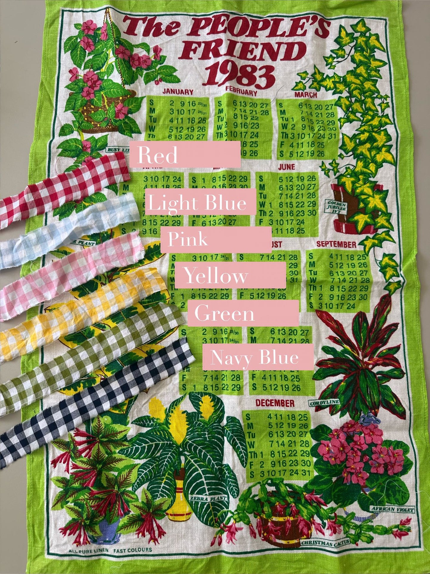 MADE TO ORDER People’s Friend Plants 1983 Tea Towel May Tie-Side Cami