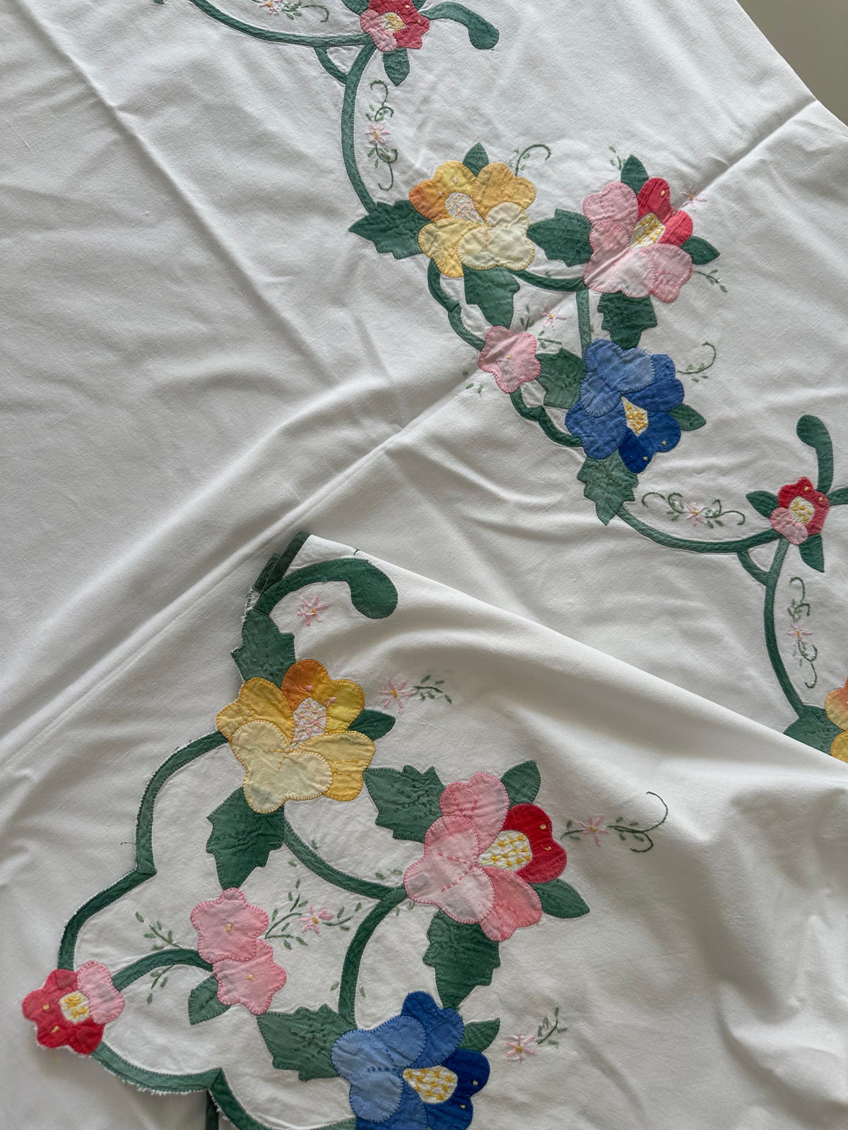 Tie Front Blouse | Vintage Multi Floral Tablecloth