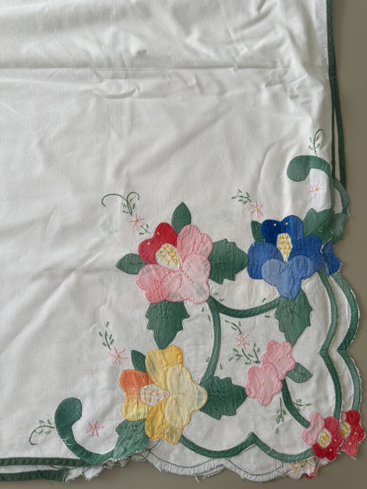 Tie Front Blouse | Vintage Multi Floral Tablecloth