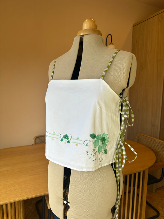 Green Embroidery and Check May Tie Side Cami Size 3 (UK 14-16)