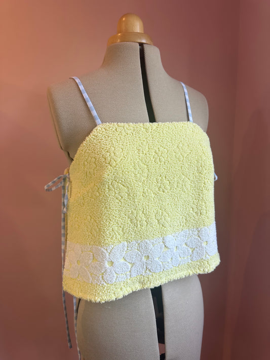 SAMPLE SALE 50% off - Yellow Towelling May Tie Side Cami Size 2 (UK 10-12)
