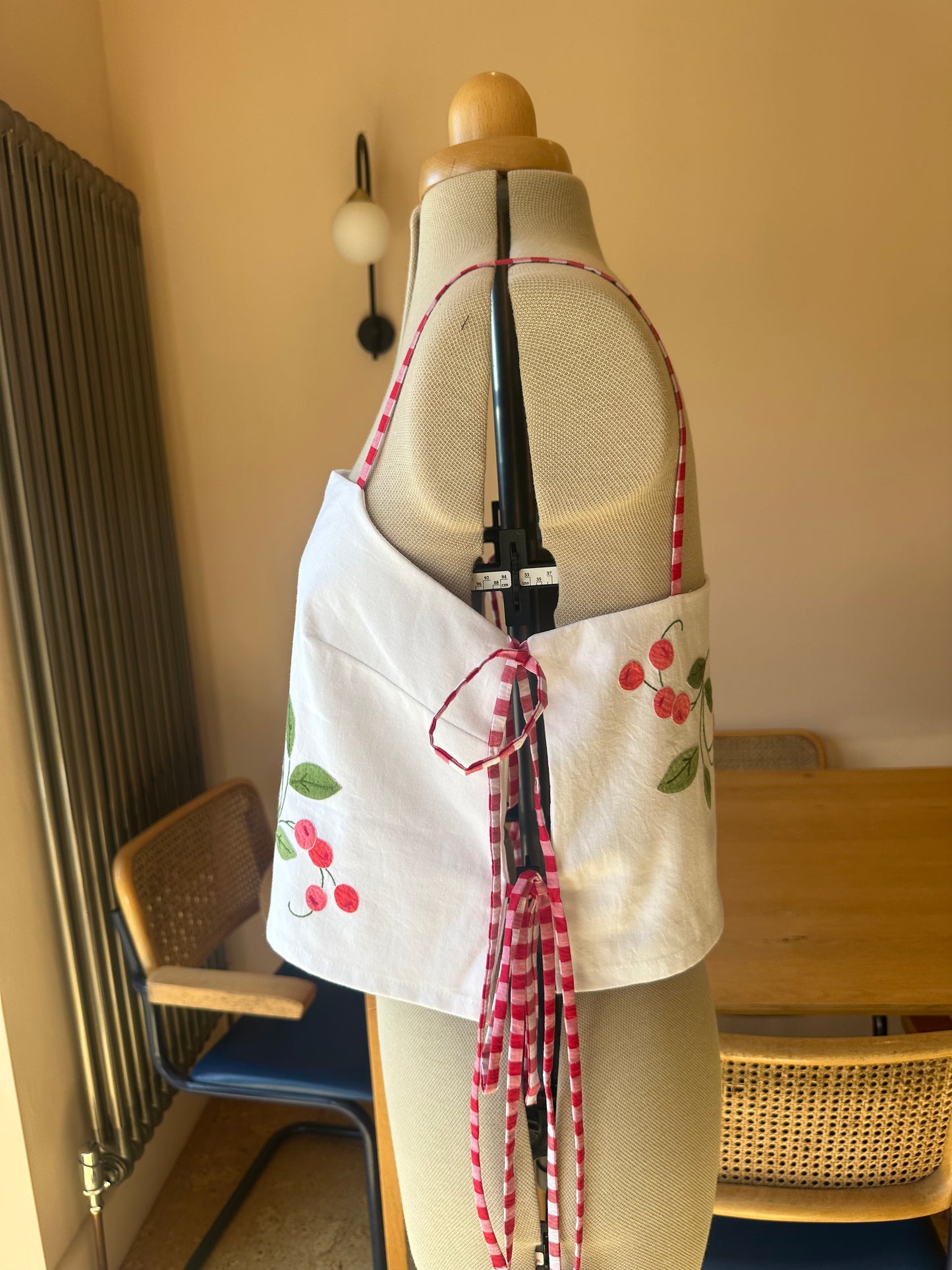 Red Embroidered Berries May Tie Side Cami Size 3 (UK 14-16)