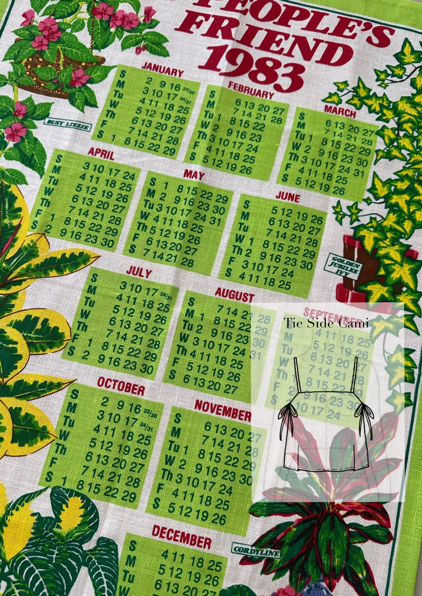Tie Side Cami | Vintage 1983 People’s Friend Teatowel