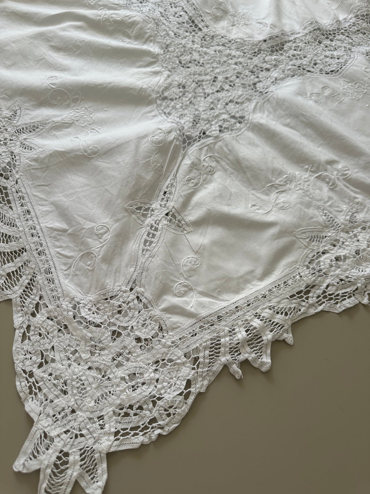 Tie Front Blouse | Vintage White Lace Tablecloth