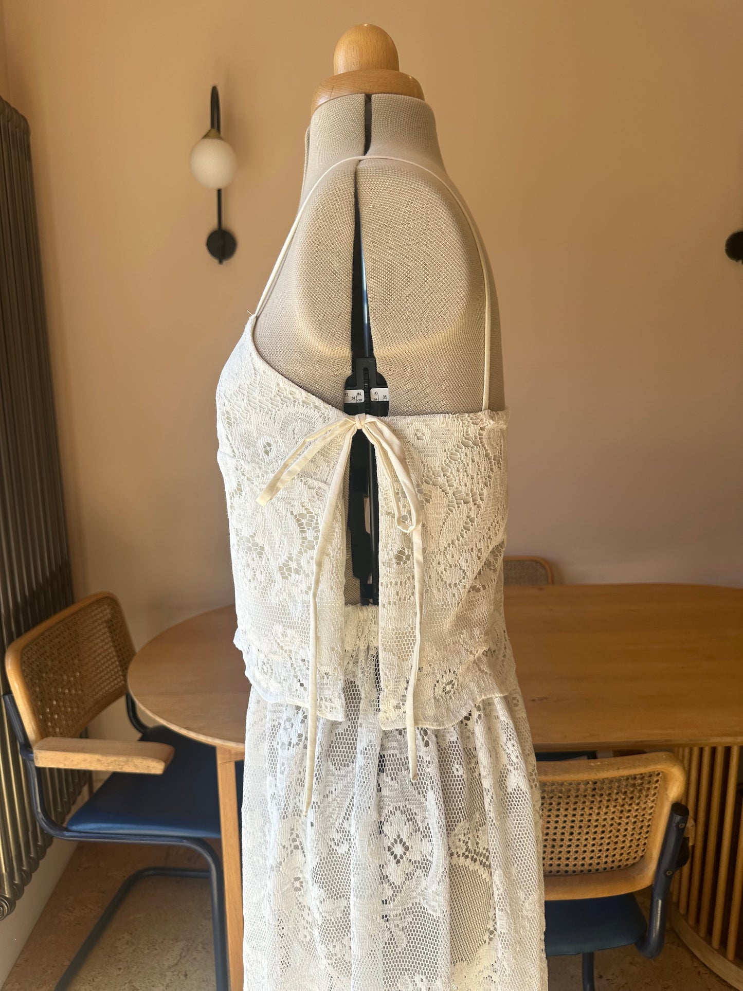 Lace May Tie Side Cami Size 2 (UK 10-12) CO-ORD WITH 10-12 LACE SKIRT