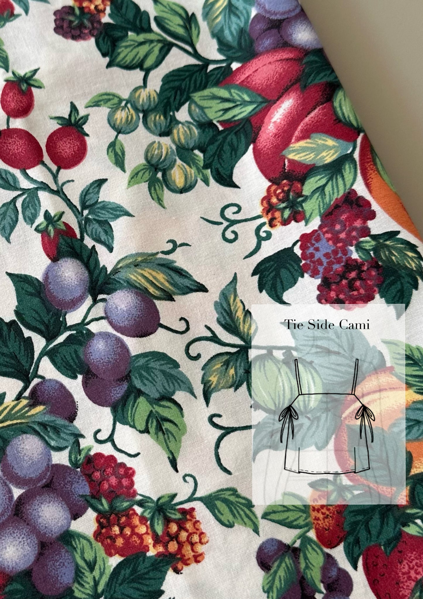 Tie Side Cami | Vintage Fruit Tablecloth