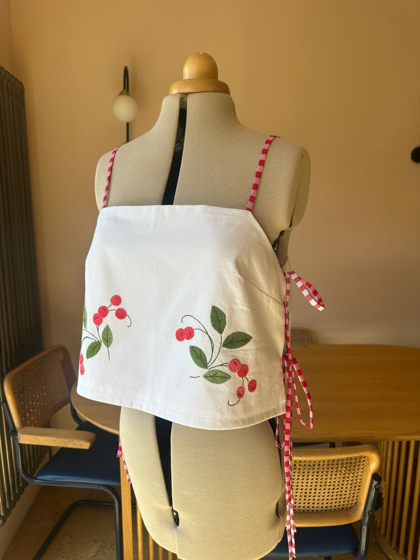 Red Embroidered Berries May Tie Side Cami Size 3 (UK 14-16)