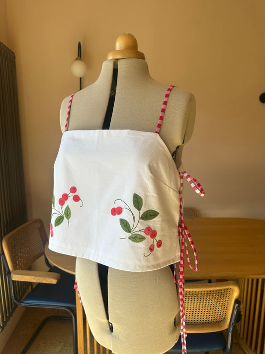 Red Embroidered Berries May Tie Side Cami Size 3 (UK 14-16)