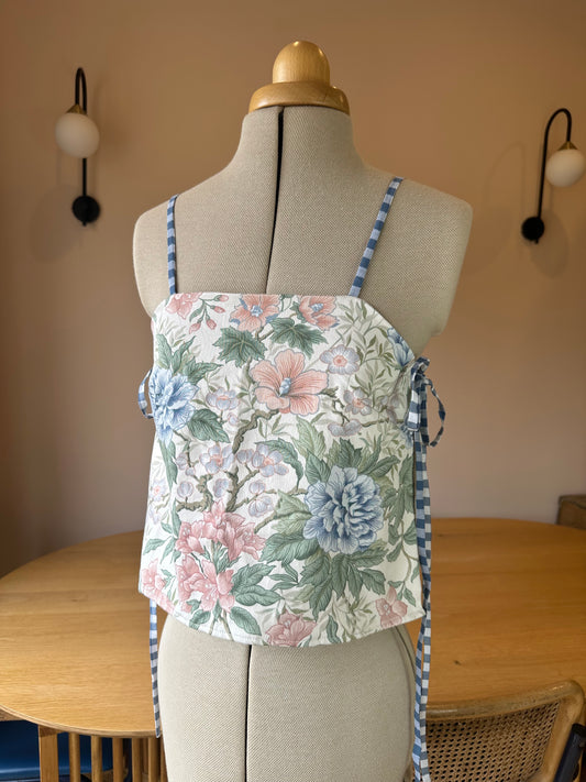 SAMPLE SALE 50% off - Vintage Floral Tie Side Cami Size 1 (UK 6-8)