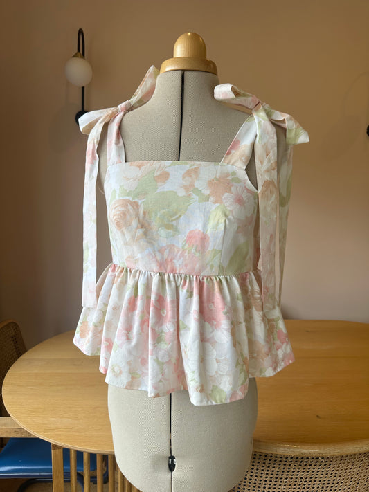 SAMPLE SALE 50% Off - Cross Stitch Browns Etta Tie Strap Top Size 1 (UK 6-8)