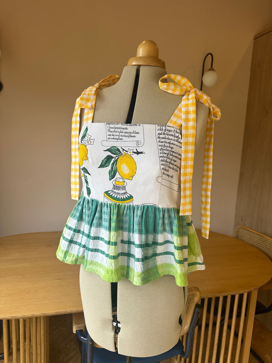 Lemons Etta Tie Strap Top Size 2 (UK 10-12)