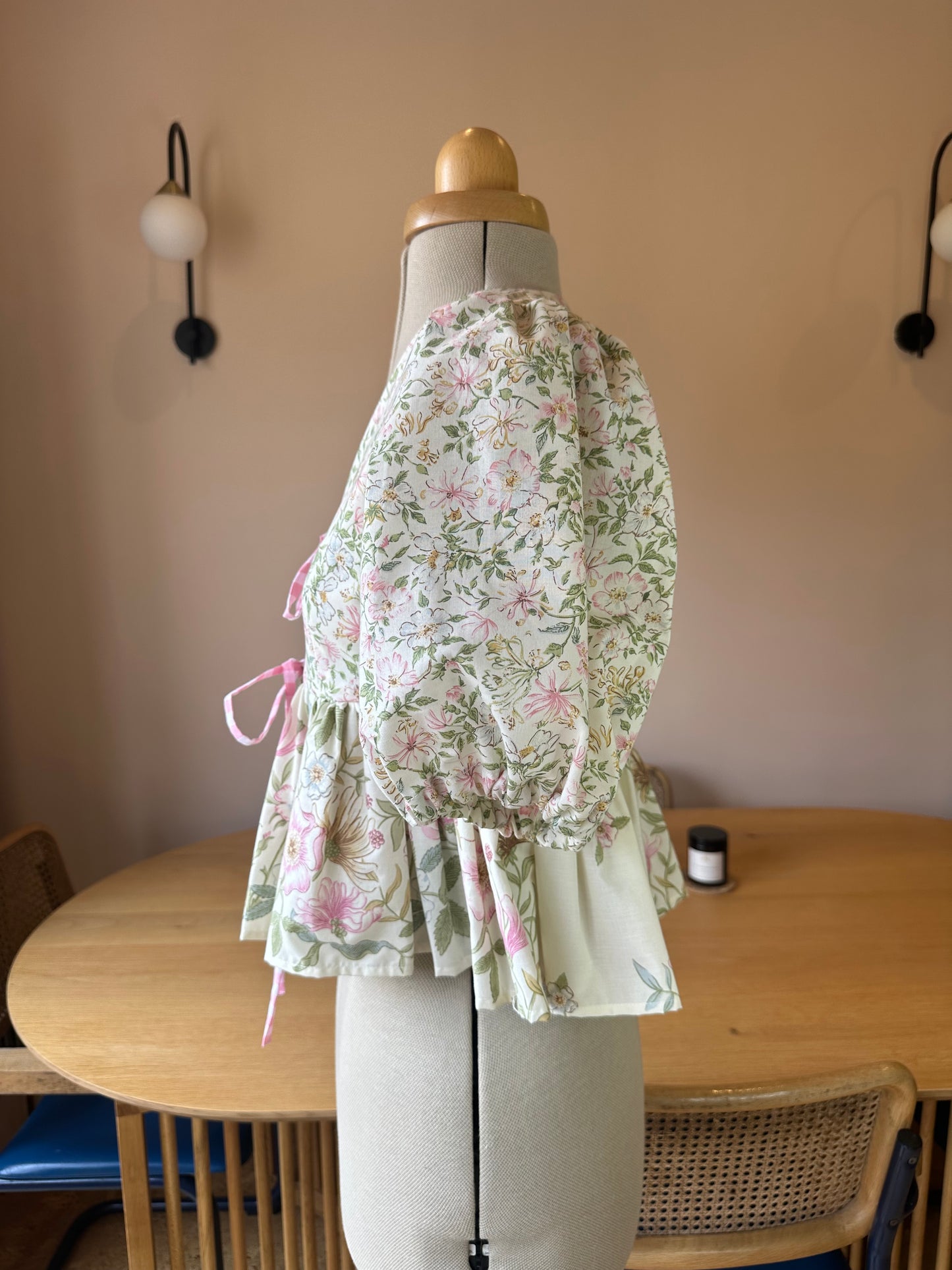 SAMPLE SALE 50% Off - Soft Floral Tie Front Top Size 1 (UK 6-8)