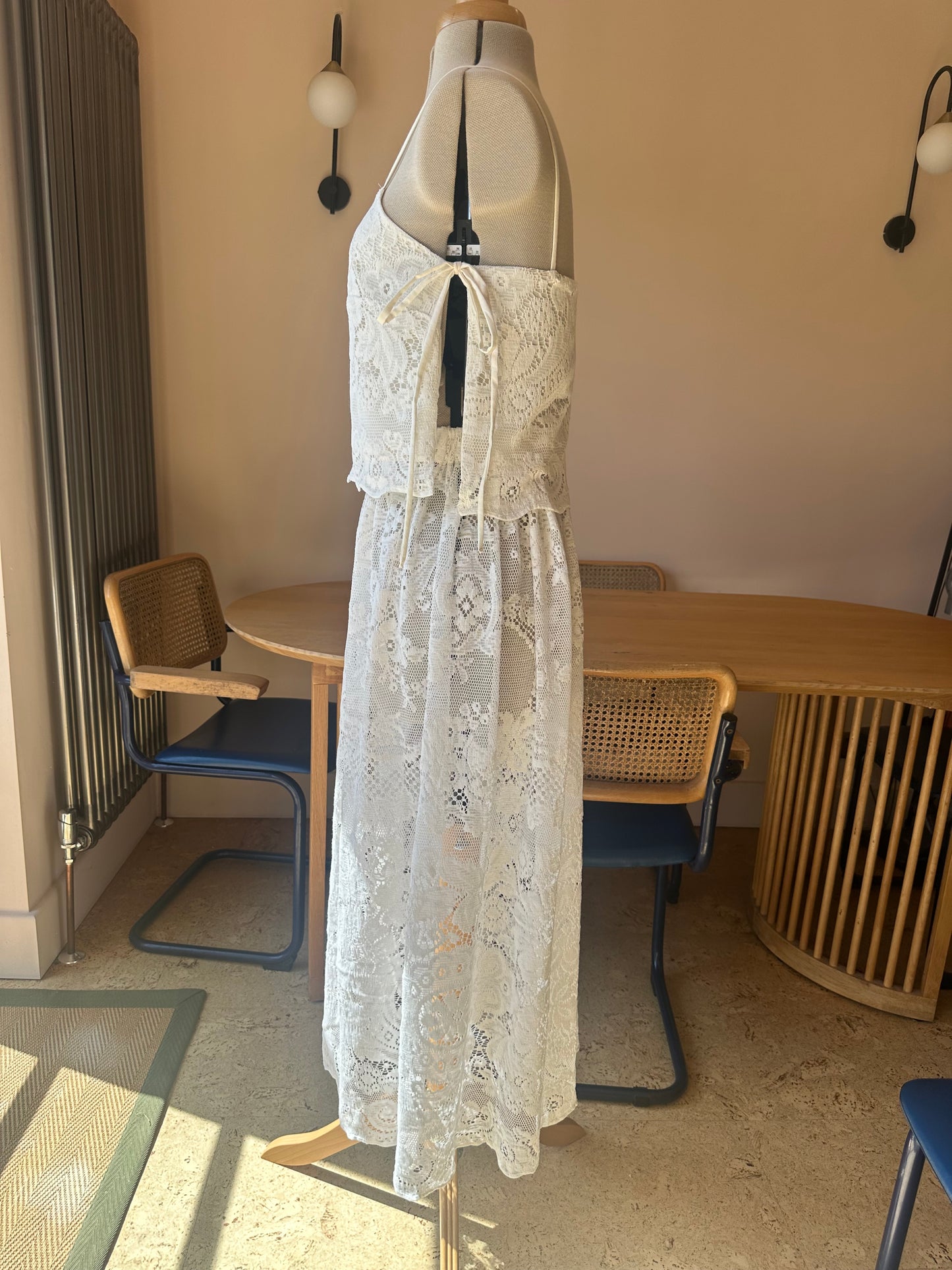 Lace May Tie Side Cami Size 2 (UK 10-12) CO-ORD WITH 10-12 LACE SKIRT