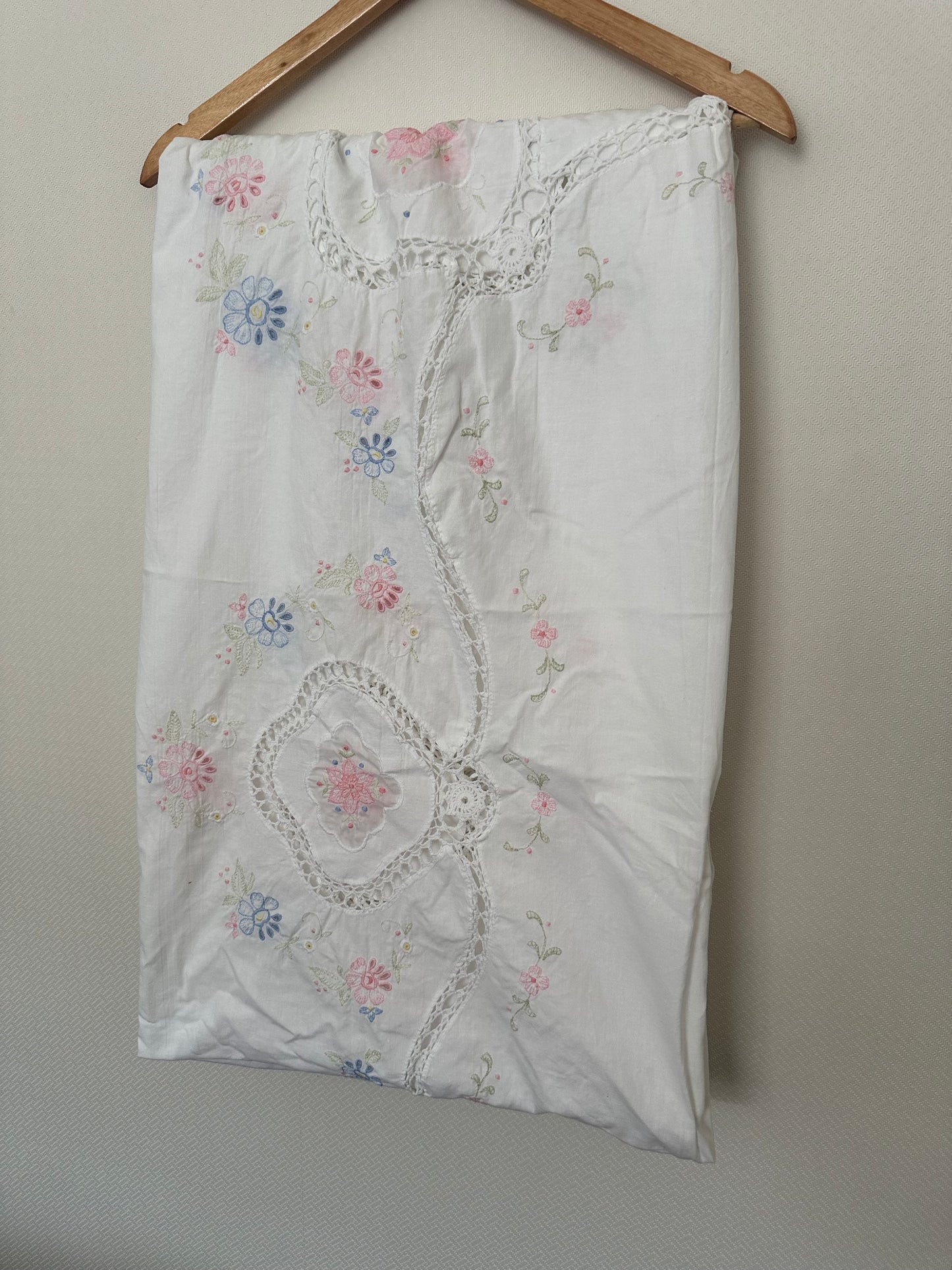 Tie Front Blouse | Vintage Pastel Tablecloth