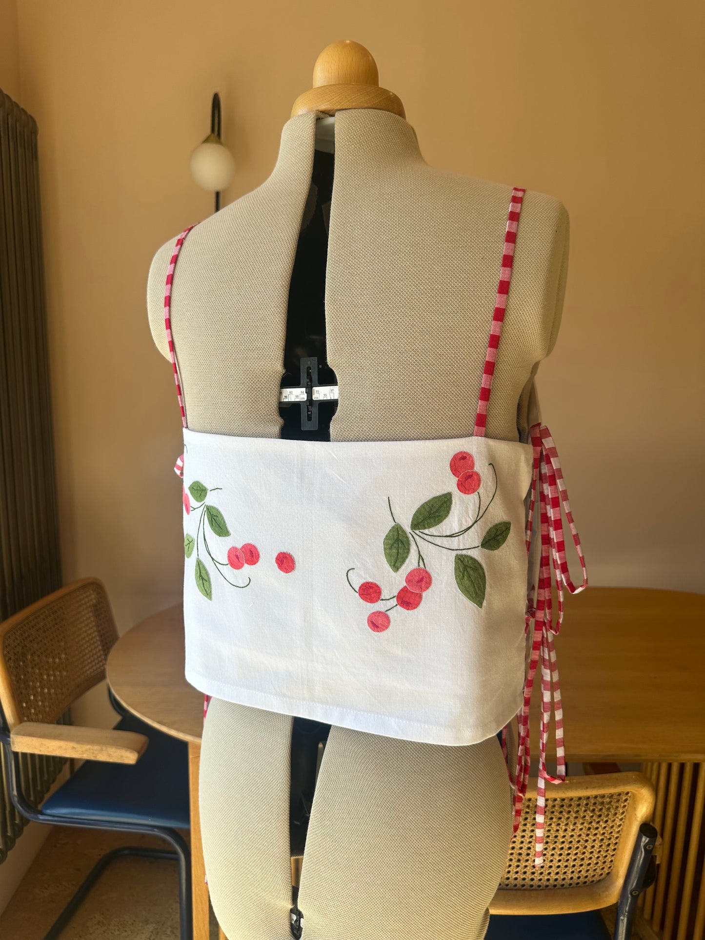 Red Embroidered Berries May Tie Side Cami Size 3 (UK 14-16)