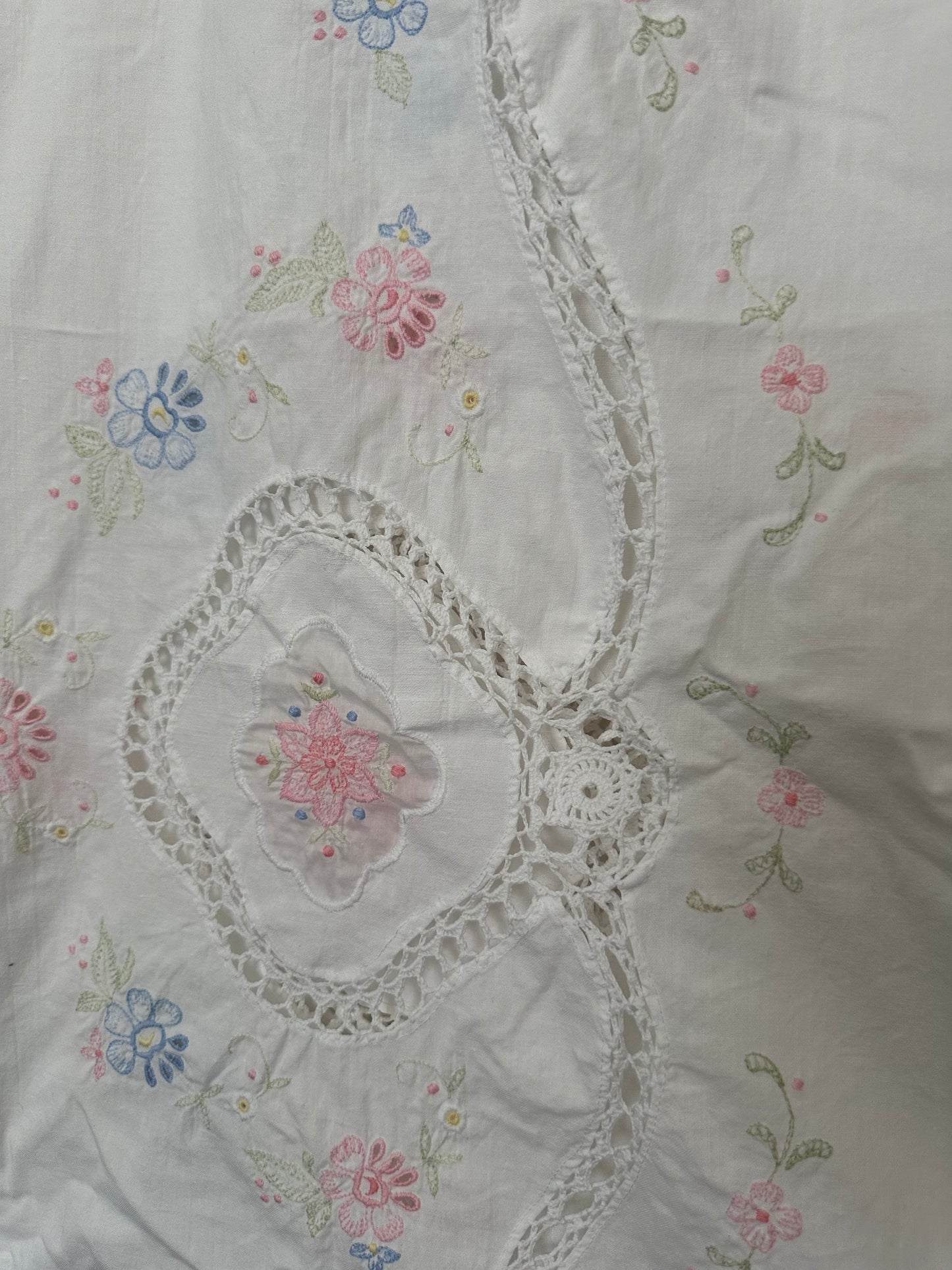 Tie Front Blouse | Vintage Pastel Tablecloth