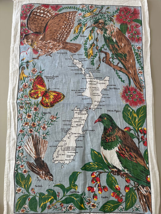 MADE TO ORDER New Zealand Birds Tea Towel May Tie-Side Cami