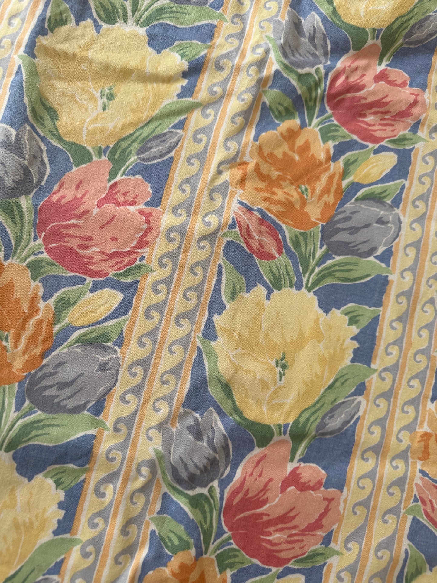 Tie Side Cami | Vintage Blue Floral Curtain