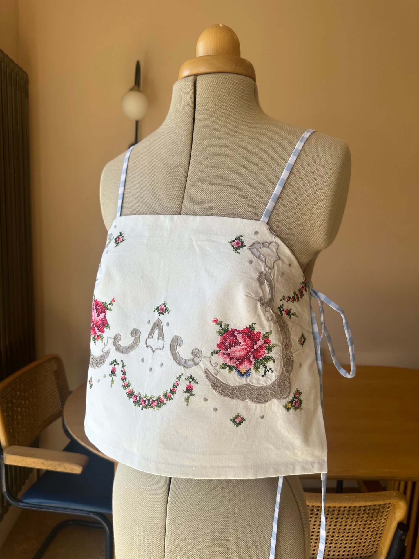 Vintage Embroidered Tie Side Cami Size 1 (UK 6-8)