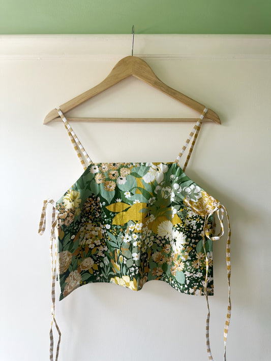 Green Floral May Tie Side Cami Size 2 (UK 10-12)