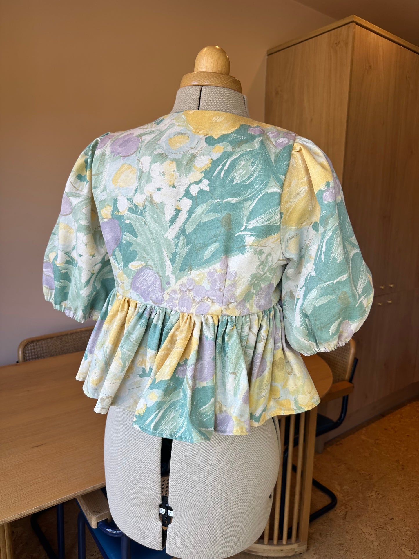 SAMPLE SALE 50% Off - Abstract Floral Tie Front Top Size 2 (UK 10-12)