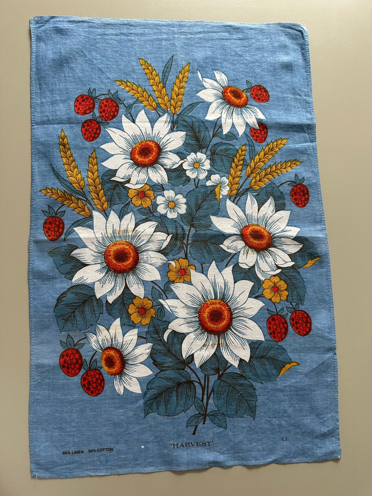 Tie Side Cami | Vintage Floral and Strawberry Tea Towel