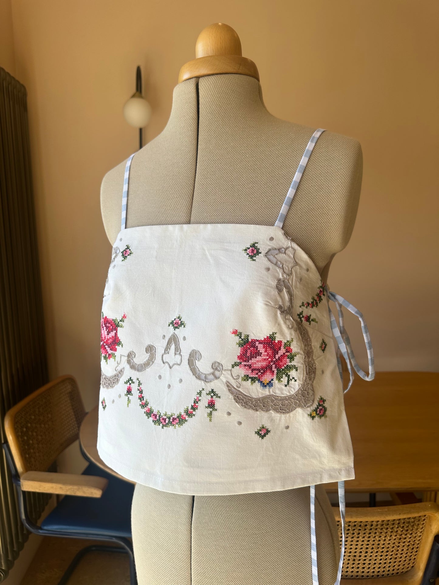 Vintage Embroidered Tie Side Cami Size 1 (UK 6-8)