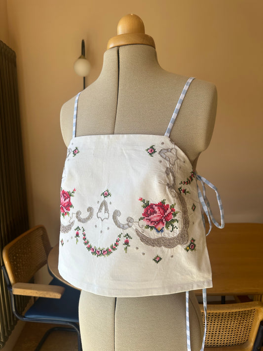 Vintage Embroidered Tie Side Cami Size 1 (UK 6-8)