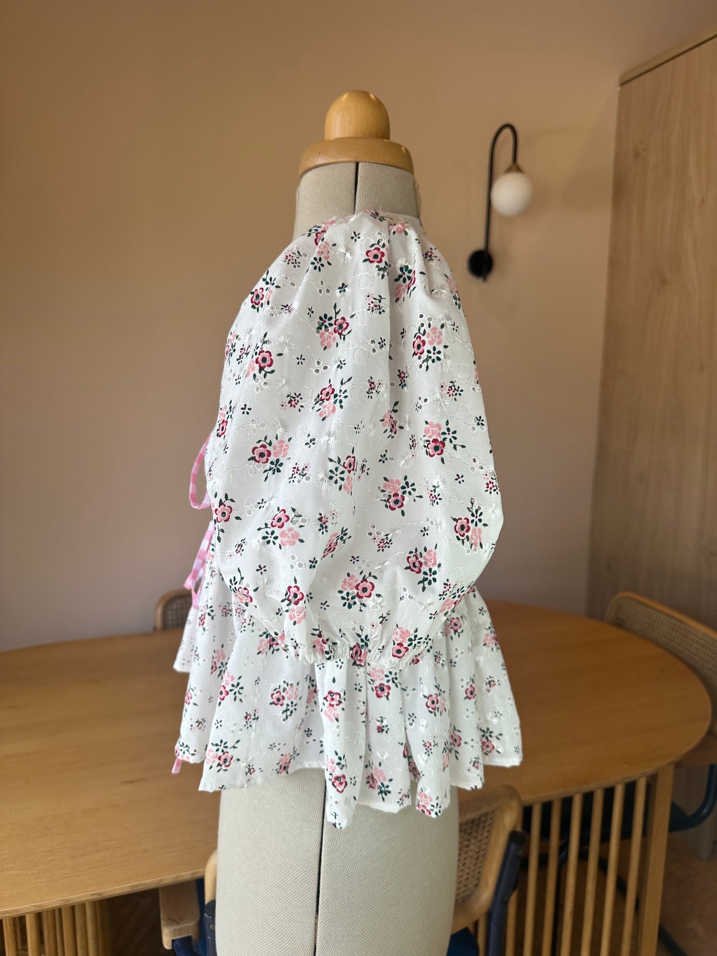 SAMPLE SALE 50% Off - Floral Broderie Anglaise Tie Front Top Size 1 (UK 6-8)