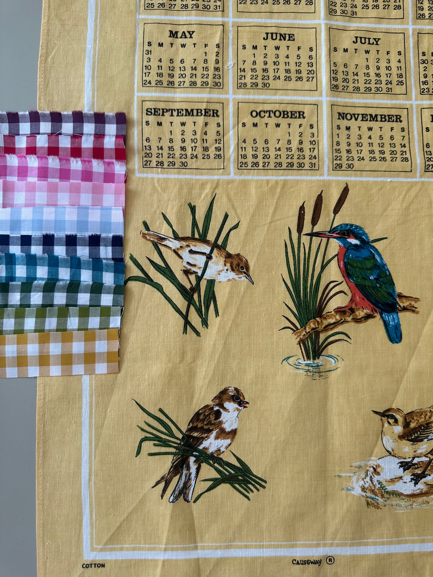 Tie Side Cami | Vintage 1987 Birds Teatowel