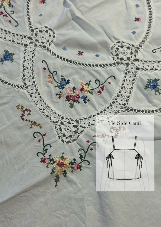 Tie Side Cami | Cross Stitch and Crochet Tablecloth