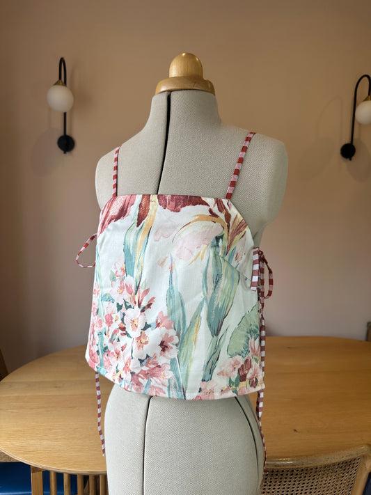SAMPLE SALE 50% off - Tropical Floral Tie Side Cami Size 1 (UK 6-8)
