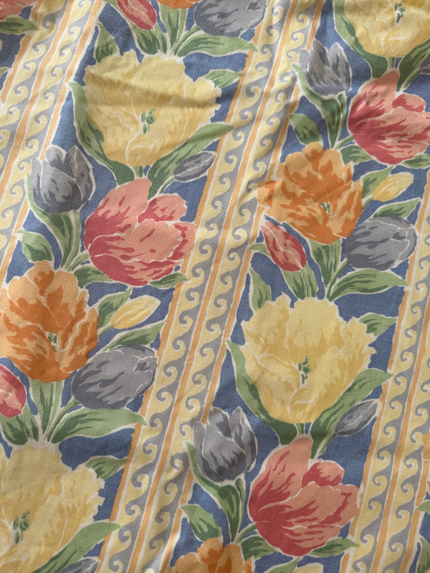 Tie Side Cami | Vintage Blue Floral Curtain