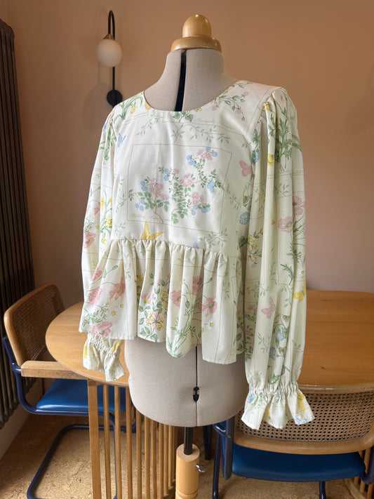 SAMPLE SALE 50% Off - Botanical Floral Carrie-Ann Top Size 2 (UK 10-12)